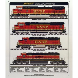 MrTrain BNSF Railroad Diesel Trains Metal Sign | 12"x10" | Daniel Edwards Collection