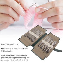 55 Pcs Double Pointed Stainless Steel Knitting Needles Kit DIY Hand Tool with Storage Bag Knitting for Crafting Knitters