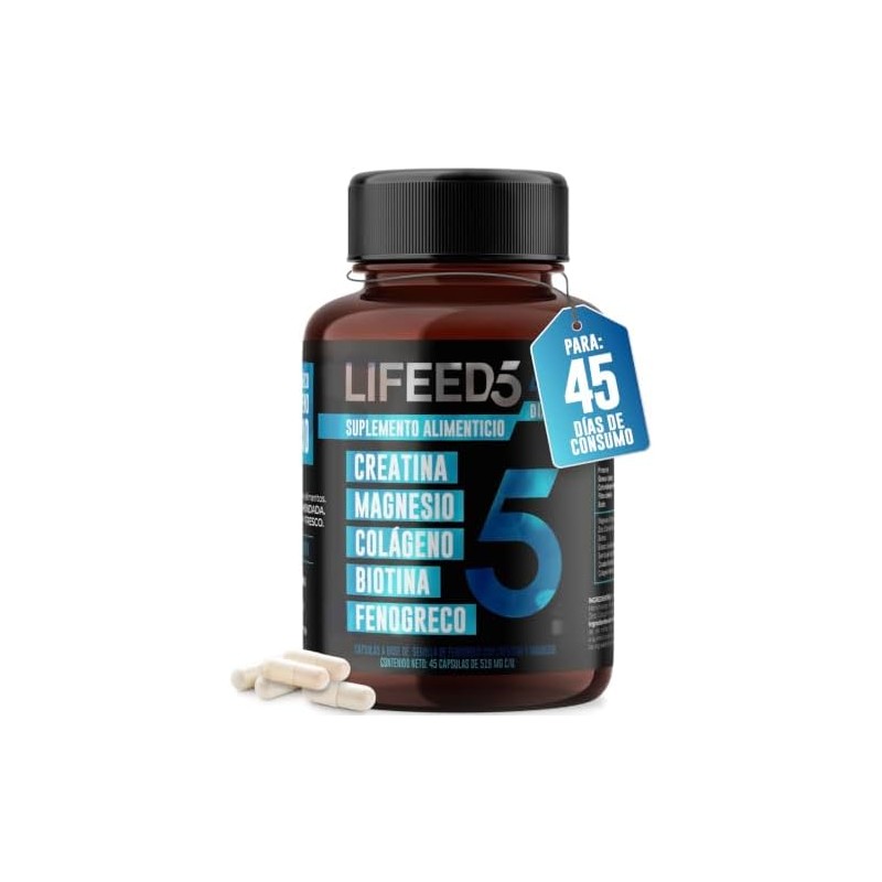LIFEED5 Men Vitaminas para Hombre con Creatina 45 cápsulas519mg pporción