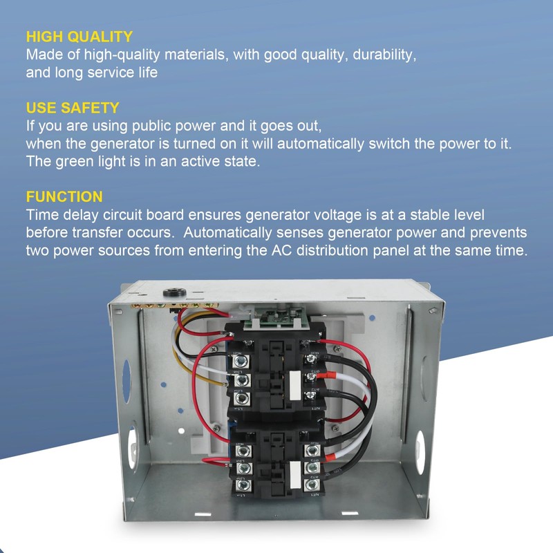 Rimamoka RV Automatic Transfer Switch, 120/240 VAC, 50 Amp, Automatic