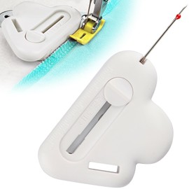 TOOVREN Magnetic Seam Guide for Sewing Machine with Seam Ripper Thread Remover Tool Multifucntional Magnetic Sewing Guide Hemmer with Scale Universal Sewing Supplies and Accessories(White)