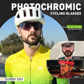 KAPVOE Photochromic UV400 Protection Clear Sports Sunglasses for Men Women Sports Cycling MTB Cycling Glasses Sports Glasses Driving Baseball Running Fishing Golf Blue 07