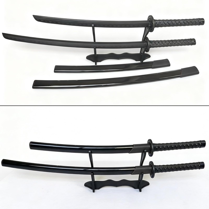 2PCS Polypropylene Plastic Training Martial Sword，Black Practice Katana Sword with