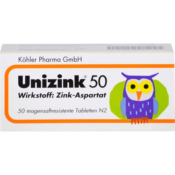 Unizink 50 mg magensaftresistente Tabletten, 50 pcs. Tablets