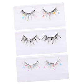 Minkissy 3 Pairs of Soft Sequin False Eyelashes for Makeup Peach Heart Glitter Design Reusable Natural Look for Party and Daily Wear