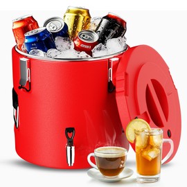 PYY Insulated Beverage Dispenser - 8 Gallon Hot Drink Dispenser with 304 Stainless Steel Interior & Spout, Commercial Thermal Container for Hot and Cold Drink, Portable Outdoors Water Cooler Jug