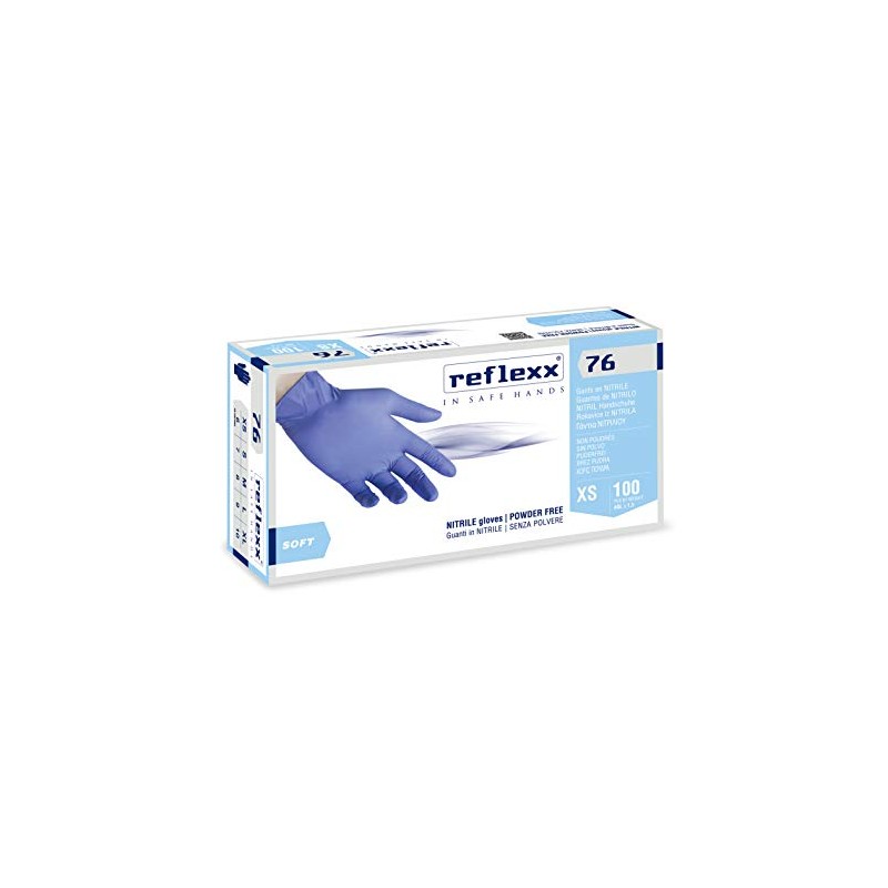 Reflexx R76/XL Powder free nitrile gloves, gr3, 5 Size X-Large,