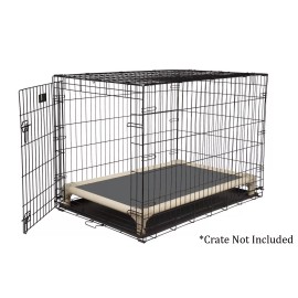 Kuranda Indoor/Outdoor Dog Crate Bed - Almond Frame - 40 oz Vinyl - Grey - Small 30"x20"