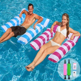 Air Mattress Pool Pack of 2, Air Mattress Water Pool, Water Hammock for Adults and Children, Water Toy Water Hammock with Net 4 in 1