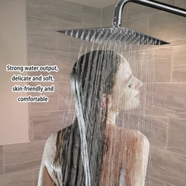 Rain Showerhead, 10 Inch Square Shower Head, Made from 304 Stainless Steel, for Ceilings or Wall Bracket