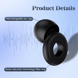 NAYSAYE Comfy Sleep Earbuds, Silicone Ear Plugs with Small Box, Reusable Ear Plug for Concerts, Focus, Travel, Work, High Fidelity, 28 db Noise Reduction, Black