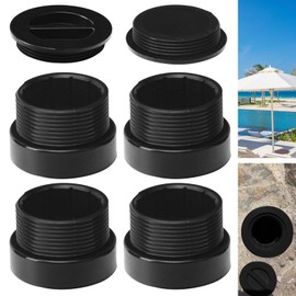 4 Pcs Pool Umbrella Stabilizer Adapter Threaded Adapter (1 1/2" ID for 1 3/4" Umbrellas Insert) Sleeves Pool Umbrella Sleeve Umbrella Pole Stabilizer for Outdoor Patio Deck, contain 2 pcs Center Cap