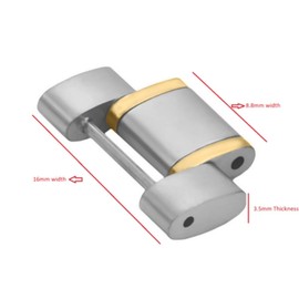 Ewatchparts 16mm Links Solid Compatible With Watch Band Omega Speedmaster Moon Watch Two Tone Gold