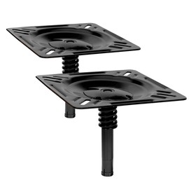 Boat Seat Pin Mount with Shock-Absorbing Spring, 3/4" Swivel Pedestal Base for Pontoon Jon Bass Fishing Boats, Zinc Plated Steel & Easy Installation (Black，2pcs)