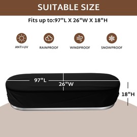 iBirdie Outdoor Waterproof 2 x 2 x 8 Stock Tank Cover for Ice Bath Cold Plunge Pool - 600D Heavy Duty Weatherproof Oval Tub Covers Compatible for Rubbermaid Water Trough