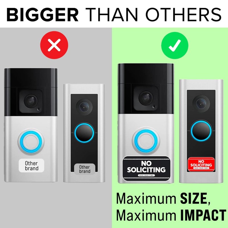 6 in Pack No Soliciting Signs for Doorbells and House
