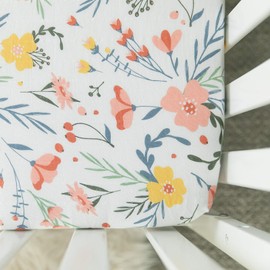 Graced Soft Luxuries 100% Cotton Fitted Crib Sheet for Standard Crib and Toddler Mattresses, for Baby Boys and Girls (Floral Burst)