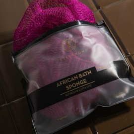 Bellanomi African Exfoliating Net Sponge, Ethically Sourced from Nigeria Bath Sponge Smooth Skin Bath Sponge Shower:_Plum