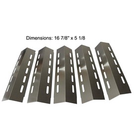 Htanch SC0500701 (5-Pack) SA3041 (5-Pack) 16 7/8" Stainless Steel Heat Plate & Stainless Steel Burner Replacement for Ducane 5 Burner 30500701,30500097,30400045,30500702,30400043,30400042 Gas Grill