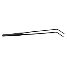 15 inch Black Curved Aquarium Tweezers Stainless Steel Curved Tweezer with Carbonation Protection Coating Against Rust Long Reptiles Feeding Tongs for Aquatic Plants Lizards Spider Snakes