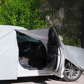 Aspaton 6 Layers All Weather Car Cover Compatible with Wrangler JK JL CJ YJ TJ 2 or 4 Door Full Exterior Cover Outdoor with Driver Door Zipper & Cotton