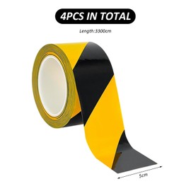 HINFHI 4 Rolls Of Floor Marking Tape, Warning Tape, And Waterproof Tape, Suitable For Industrial, Office, And Public Places.