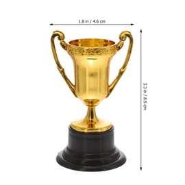 NUOBESTY Award Trophies Bulk, Mini Plastic Trophy for Kids Mini Trophies Plastic Prize Cup Small Golden Reward Trophy for Kids Party Favors 20Pcs
