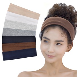 Women's Non-Slip Headbands 7-Pack - Soft and Stretchy Cotton Hair Bands for Workout, Yoga, and Running - Sweat-Wicking and Breathable