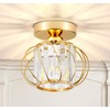 GIGGI Crystal Gold Ceiling Light, E27 Semi-Flush Ceiling Lights, Modern