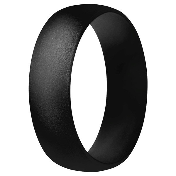 ThunderFit Silicone Ring Wedding Band for Men & Women - 1 Ring (Black, 10.5 - 11 (20.6mm))