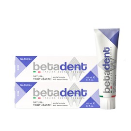 Betadent Set of 2 Natural Dentistry. Hygienic, Antiplaque, Soothing and Refreshing. Strengthens gums. Gentle formula with natural plant extracts. 2 x 100 ml