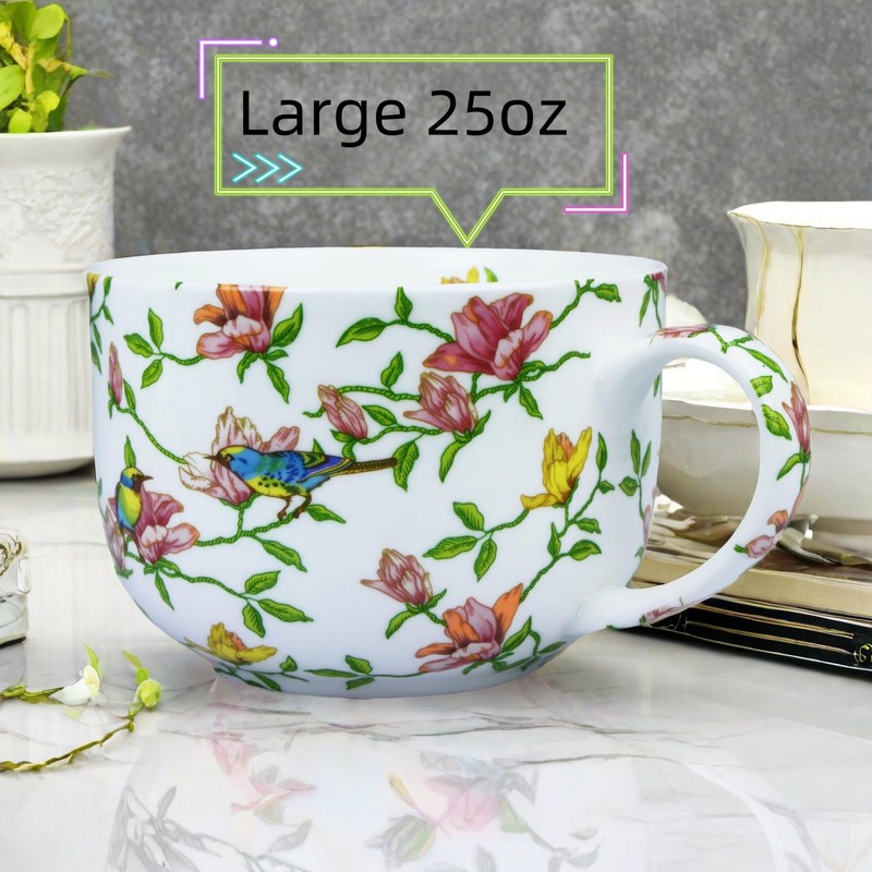24oz Large Coffee Cups Soup Mugs with Handles Traditional Large