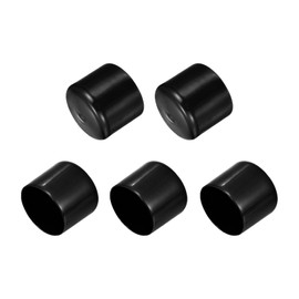 QUARKZMAN Pack of 5 Rubber End Caps 51 mm ID Rubber Caps Rubber Plugs Round Sliding Caps Chair Leg Caps Foot Caps Protective Caps End Tips Cover Plugs Plastic for Pipe Furniture Black