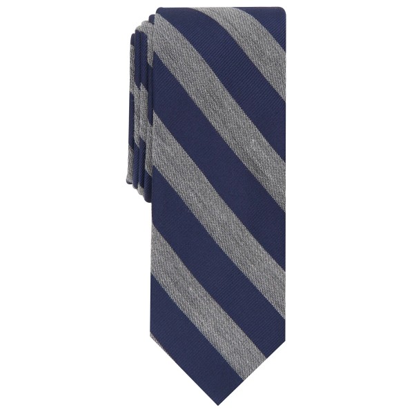 Bar III NAVY Men's Meadow Stripe Skinny Tie, O/S