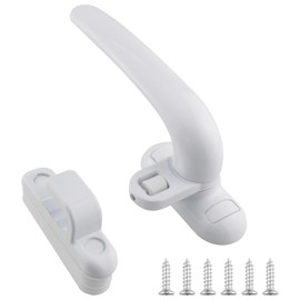 WHYHKJ 1 Set White Internal and External Window Lock Handles Left Direction Thickened Aluminum Alloy Door and Window Handles Classic Plastic Steel Window Pull Handle Lock Buckle