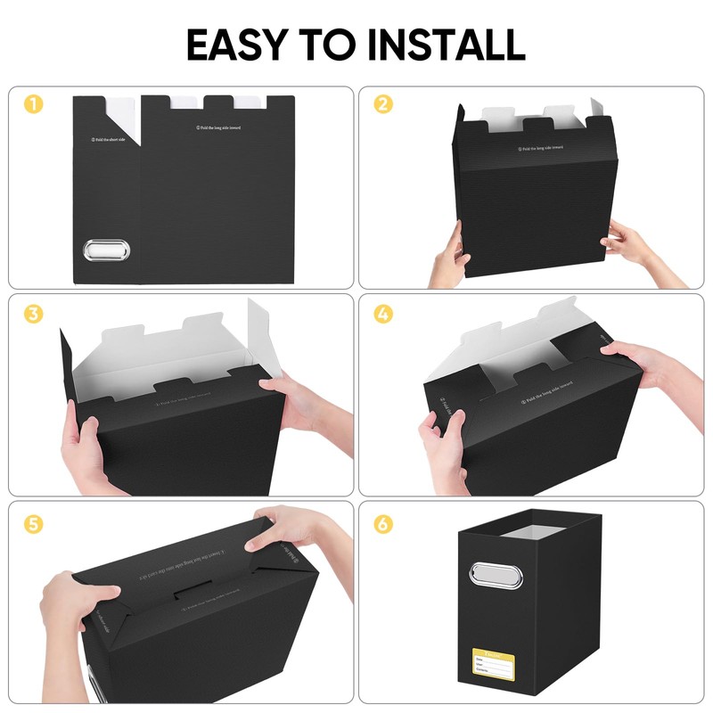 BALEINE File Organizer, File Box with Handle, Cardboard File Folder