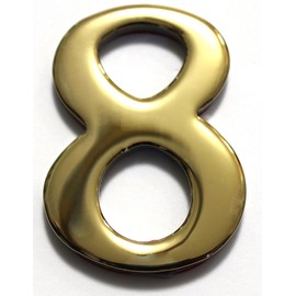 2" Solid Brass Mailbox Number #8 / Better Box Mailboxes Two Inch Tall Numbers with 3M Peel and Stick Auto Grade Adhesive - Clear Coat Sealed Weatherproof BN8