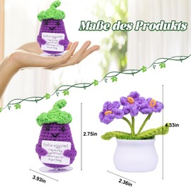 Mwmoeen Pocket Hug Positive Kartoffel, Funny Positive Kartoffel und Blumentöpfe, Handgemachte Häkeln Positive Kartoffel, Inspirierende Kartoffel Tasche Umarmung Geburtstagsgeschenk