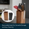 KITCHENDAO Magnetic Knife Block without Knives, 360° Rotatable Acacia Wood