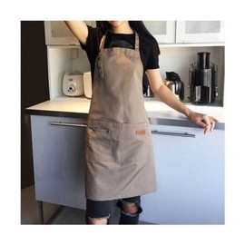 Waterproof Apron for Kitchen, Coffee Shop, Art Studio, Workshop with Pockets Daycare Khaki