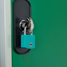 Yale - YE3B/38/119/1/TE Standard Security 38mm Aluminium Padlock - Teal - Open Hardened Steel shackle - 3 keys