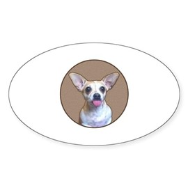 CafePress Funny Puppy Jack Chi Oval Car Bumper Sticker