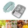 Lunch Box 3 Compartments 304 Stainless Steel Plastic Matching Spoon