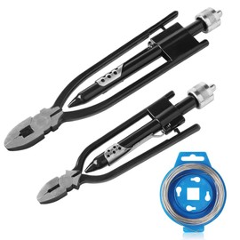 GES 2-Piece Safety Wire Twisting Pliers Set with 25ft Steel Wire – 9” & 6” Locking Pliers for Aviation, Auto, Racing – Durable Forging Tools (Black) (Black)