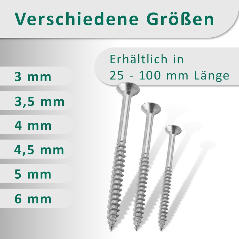 DSM Chipboard Screws 4.5 x 50 mm Stainless Steel A2/V2A