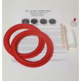 RED / ORANGE FOAM SURROUND REPAIR KIT  6.5 "  FITS MOST 6.5" Speakers !!!!!!!!!!