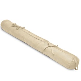 Beautissu Viento Draught Excluder 90 cm, Door Draught Stopper, Front Door, Cold Stopper for Doors and Windows, Draught Stopper with Carry Handle, Wind Excluder, Door Seal, 90 x 10 cm, Cream