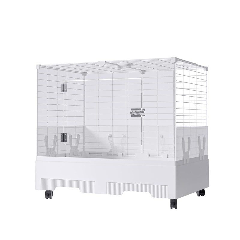 Oneluck Deluxe Rolling Bunny Hutch with Urine Guard,Small Rabbit Cage