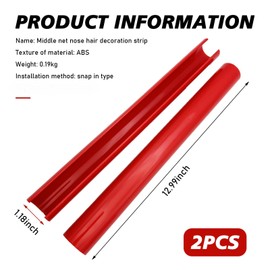 ijuicy 2 PCS Front Grill Inserts Trims, Waterproof Front V Bar Brace Trim Covers, Snap-on Installation Grille Decorative Strips, Compatible with 3/4/5/6/7 Series X 1/2/3/4/5 (Red)