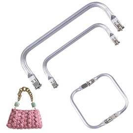 FORYNXHWIN 2Pcs Aluminum Purse Frame, Kiss Clasp Internal Tubular Frame Square-Shaped Assembled Bag Clutch Frame for DIY Bag Making Sewing Craft (19cm and 24cm)